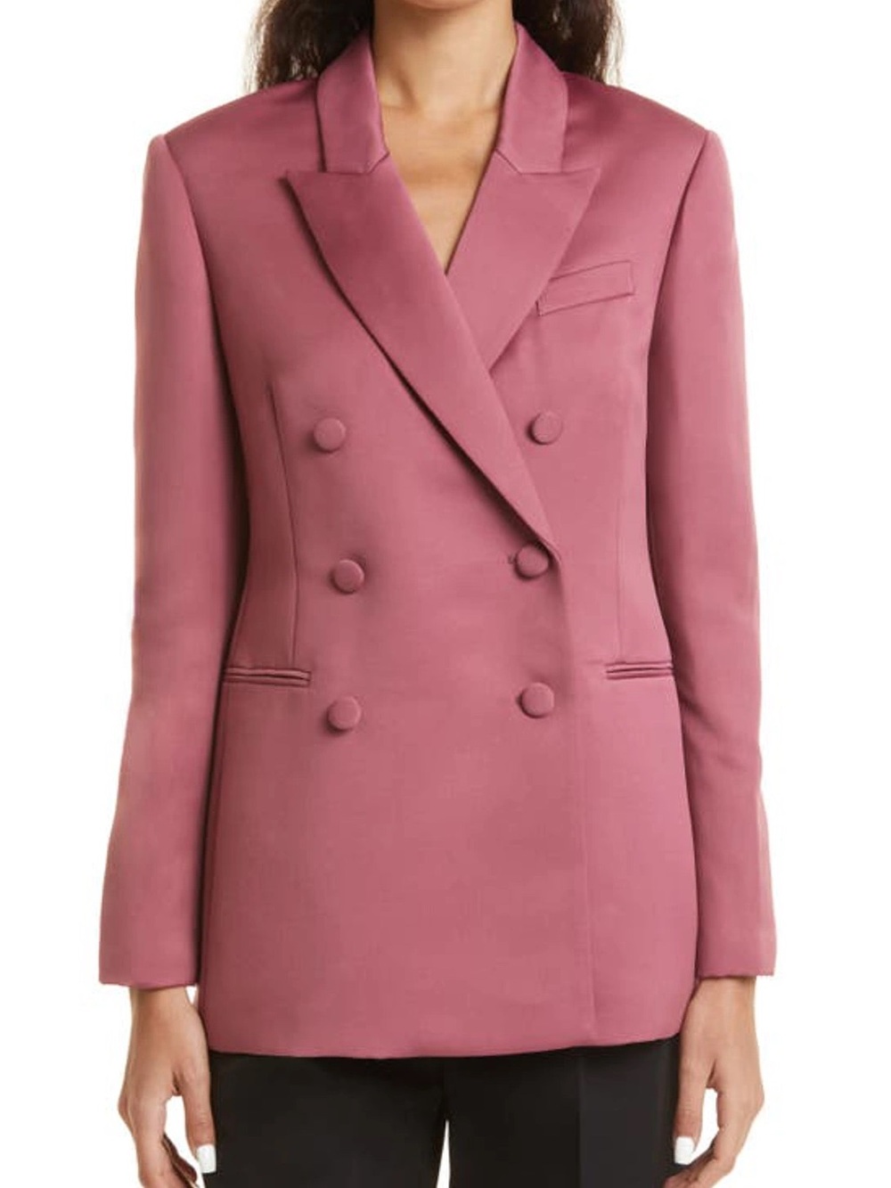 Ted Baker Seraph Double Breasted Satin Blazer Mauve New NWT